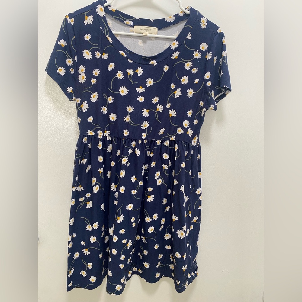 No Comment Floral Blue Dress